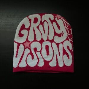 YK2 GRVTY Visions Pink and White Beanie